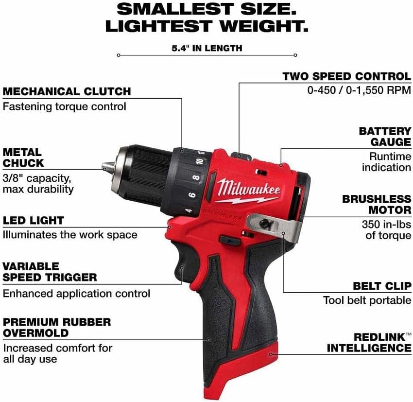 Milwaukee M12 3401-20 SUBCOMPACT BRUSHLESS 3/8 Drill/Driver