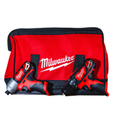 M12 SET - Milwaukee M12 ⅜" Drill Driver ¼" Hex Impact Driver with USA Milwaukee BAG